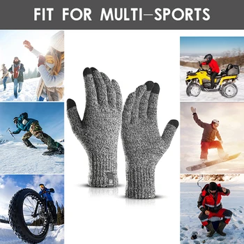 Топлите минерални ръкавици със сензорен екран, топли ръкавици за целия пръст, Ветроупорен удобни ръкавици за джогинг, шофиране, каране на колело
