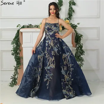 Тъмно сини дизайнерски вечерни рокли с бродерии Перли 2023, реална Снимка, вечерни рокли без ръкави, със сексуалната облегалка за женщинla6685