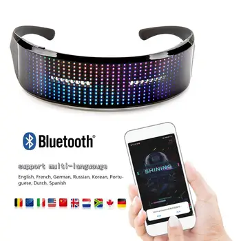 Управление на Bluetooth прикрепен атрактивни led очила за реклама очарователните прокручивающихся на led дисплеи за на dj music party концерт