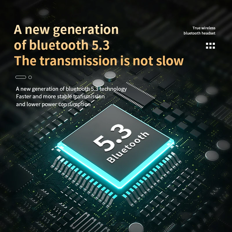 2023 Нови безжични слушалки TWS Bluetooth 5.3, Слушалка за провеждане на разговори Slide HD с микрофон, Музикални, спортни слушалките с шумопотискане