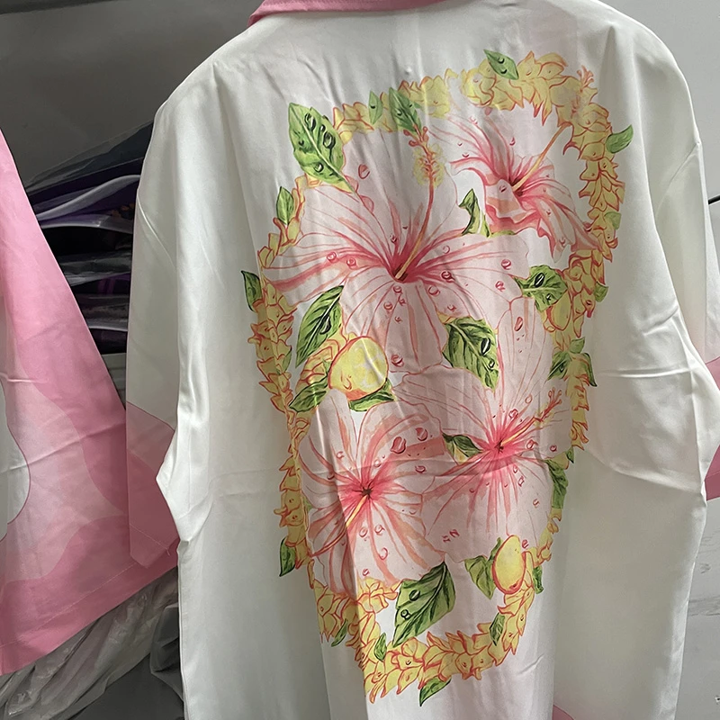 2023SS Нова Модна Розова Риза Казабланка-За Мъже И Жени, най-Доброто Качество, Хавайски Ризи С Флорални Принтом, Ежедневни Тениска
