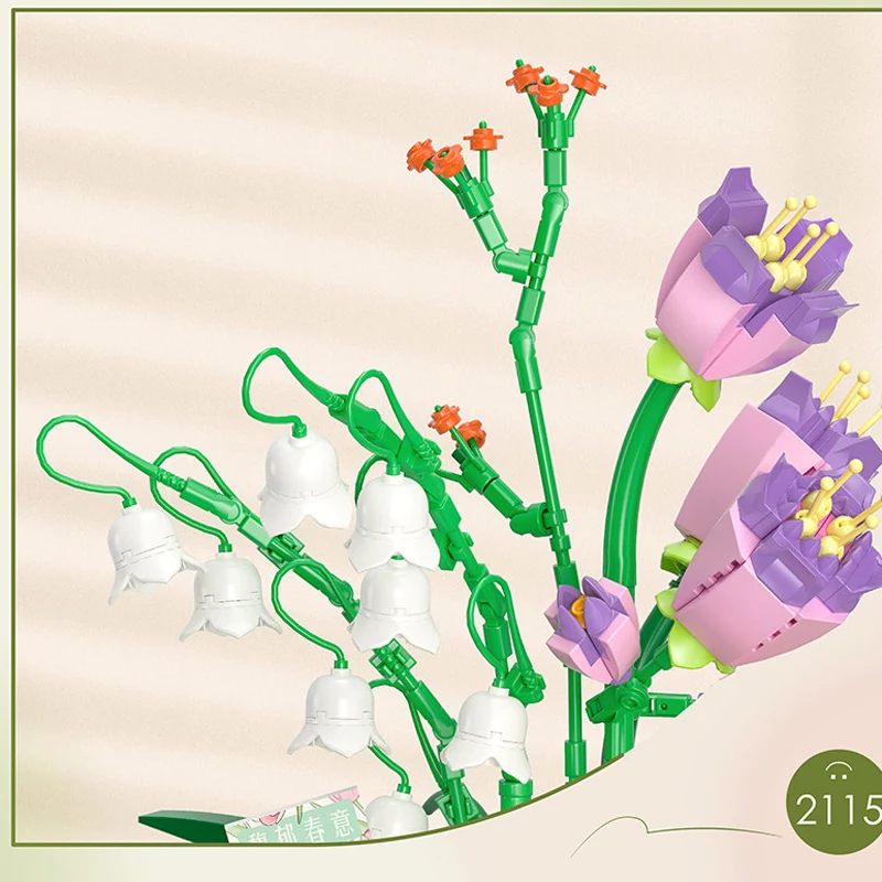 632 бр. Мини Строителни блокове Букет цветя Тухли САМ MOC Растения в саксии 3D модел за Декорация на дома тухла Детска играчка за сглобяване