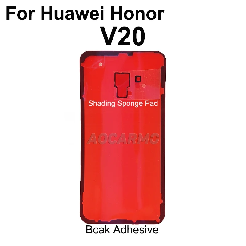 Aocarmo За Huawei Honor V20 Затеняющая Порести Уплътнение И Задната Част На Рамката На Капака На Отделението За Батерията Залепваща Стикер На Задната Врата Залепваща Лента