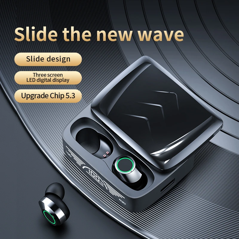 Дизайн плъзгащ се Капак BQ30 Bluetooth Слушалки в ушите И Микрофон С Шумопотискане 9D Стерео Слушалки TWS Слушалки За iOS
