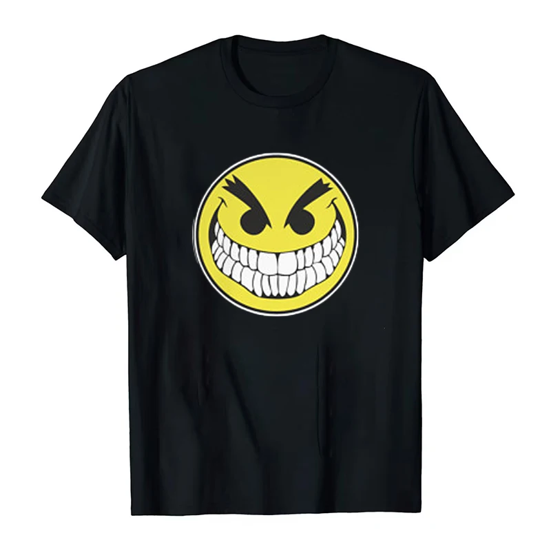 Лятна тениска мъжка тениска голям размер, ретро принт, черен топ, ежедневна мода памучен тениска с изображение на Малко жълто човек със смешно главата