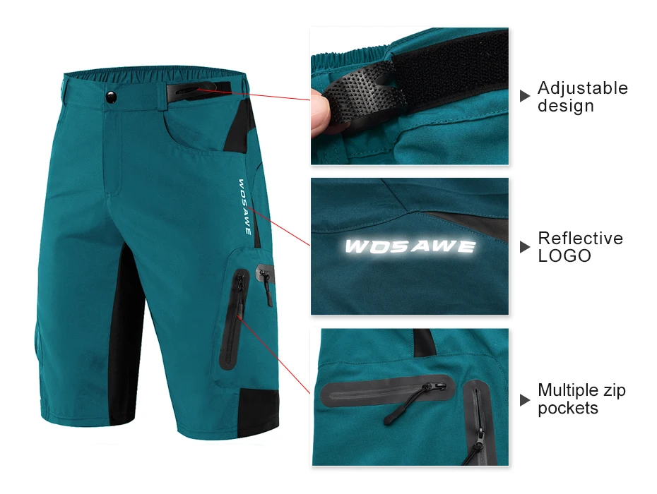 Мъжки байк шорти с подплата, отразяващи МТБ шорти, панталони за езда на пътя мотор, мотоциклетное бельо, къси панталони за спорт, планинско колоездене