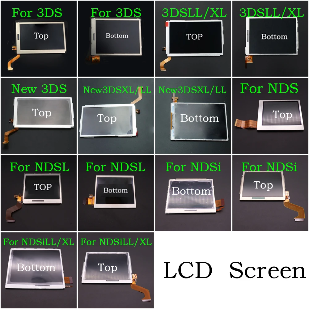 Оригиналът на най-Горния в Долния LCD дисплей За Nintend DS Lite/NDS/NDSL/NDSi XL Новият 3DS LL XL