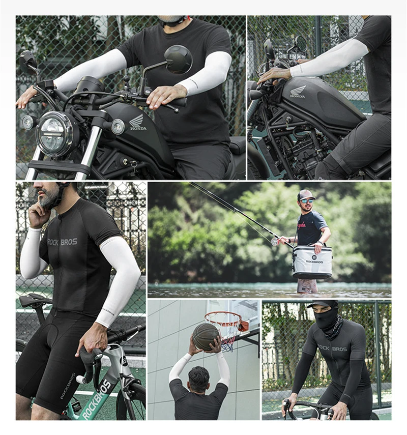 Официални armlets ROCKBROS, ръкави, със защита от ултравиолетови лъчи, Ледена плат, облекла за бягане, баскетбол, къмпинг, езда на открито, предпазни средства