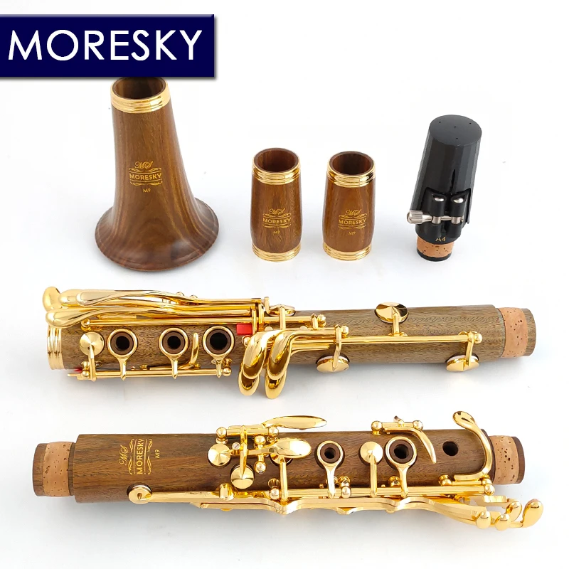 Професионален кларинет MORESKY Guaiacumofficimale Wood Bb с позлатени клавишите Sib Klarnet M9 · GU