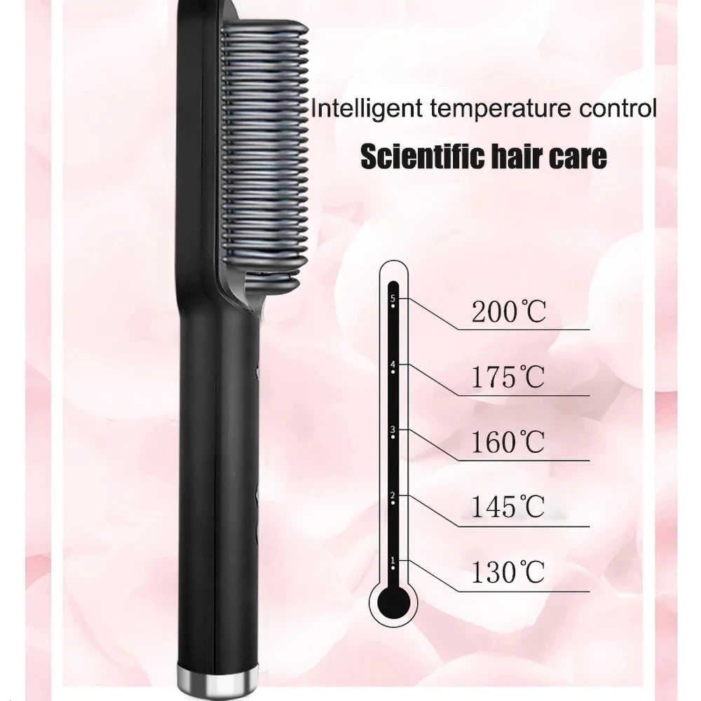 Професионална четка за изправяне на коса, керамични електрическа четка за изправяне на брадата, Маши, с бърз отопление, Плосък железен гребен, styler