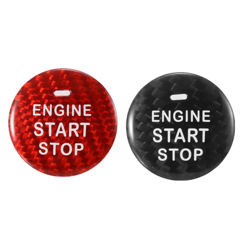Тампон върху бутона за пускане и спиране на двигателя на колата е от въглеродни влакна, стикер, подходящи за Alfa Romeo Giulia Stelvio, автоаксесоари за интериора
