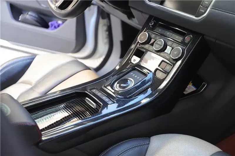 Тампон върху лентата за превключване на предавките, колата е от въглеродни влакна ABS, стикер, подходящи за Land Rover Evoque 2012-2018