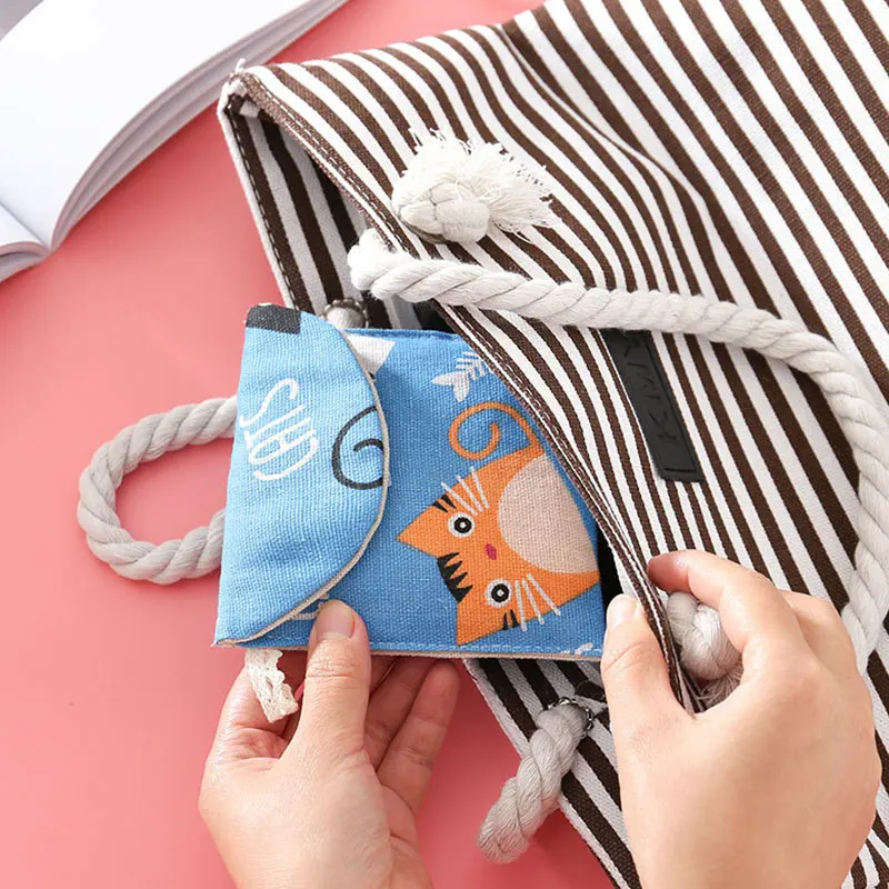 Тъканта bag-чанта, изработена от памук и лен с анимационни любимци принтом, пътна тъканта, чанта за съхранение на обувки, коледен подаръчен пакет